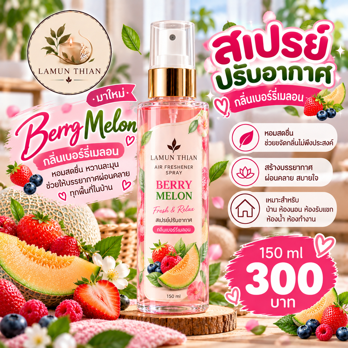 สเปรย์ปรับอากาศ กลิ่น berry melon